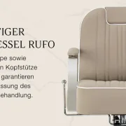 Friseurstuhl Rudolfo – für Coiffeure, Barber & Kosmetik-Beige