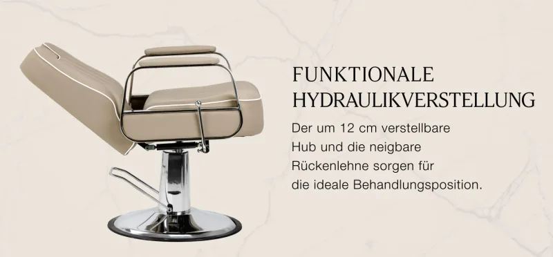 Friseurstuhl Rudolfo – für Coiffeure, Barber & Kosmetik-Beige