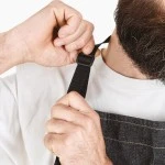 ARBEITSSCHUERZEN Denim  Umhang für Bartpflege/Rasur