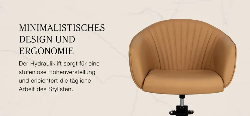 Coiffeur Friseurstuhl Carol – Karamell