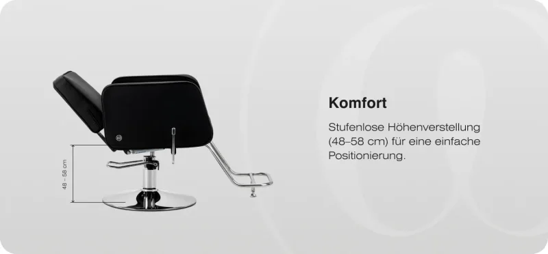 Coiffeurstuhl Arnold bewegliche Rückenlehne schwarz