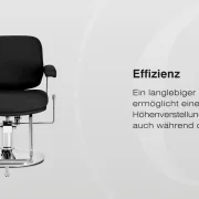 Coiffeurstuhl Ortega bewegliche Rückenlehne Marina schwarz