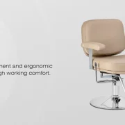 Coiffeurstuhl Ortega bewegliche Rückenlehne Marina  beige