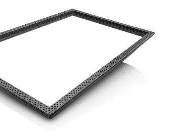 Hand Spiegel Coiffeur Friseur, QUER  ECKIG mirror Blackmirror Black