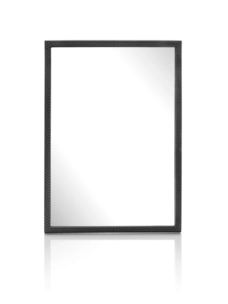 Hand Spiegel Coiffeur Friseur, QUER  ECKIG mirror Blackmirror Black