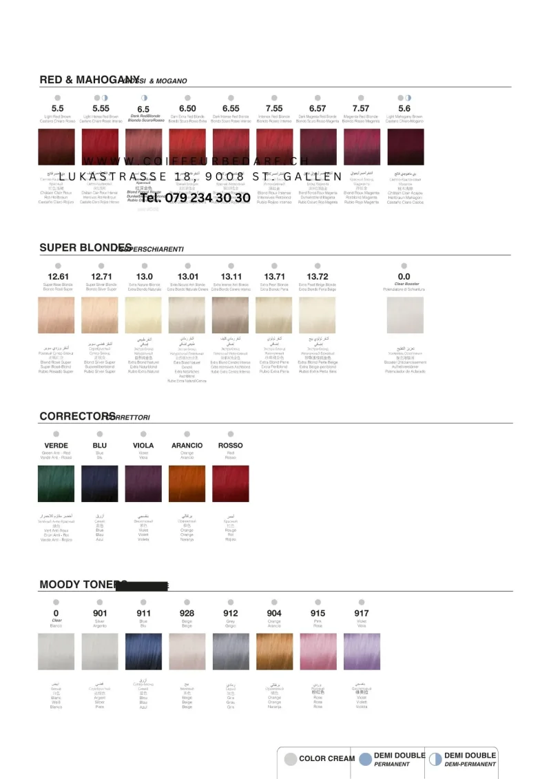 MOOD COLOR CREAM + MOODY TONERS FARBKARTE