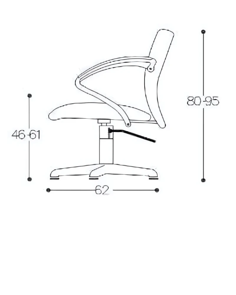 POLUX CHAIR -2, verstellbarer Rückenlehne, Rollen und Bremsen