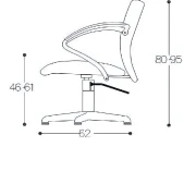 POLUX CHAIR -2, verstellbarer Rückenlehne, Rollen und Bremsen