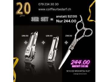 3er SET = 2 Haarschneider 1 Schere