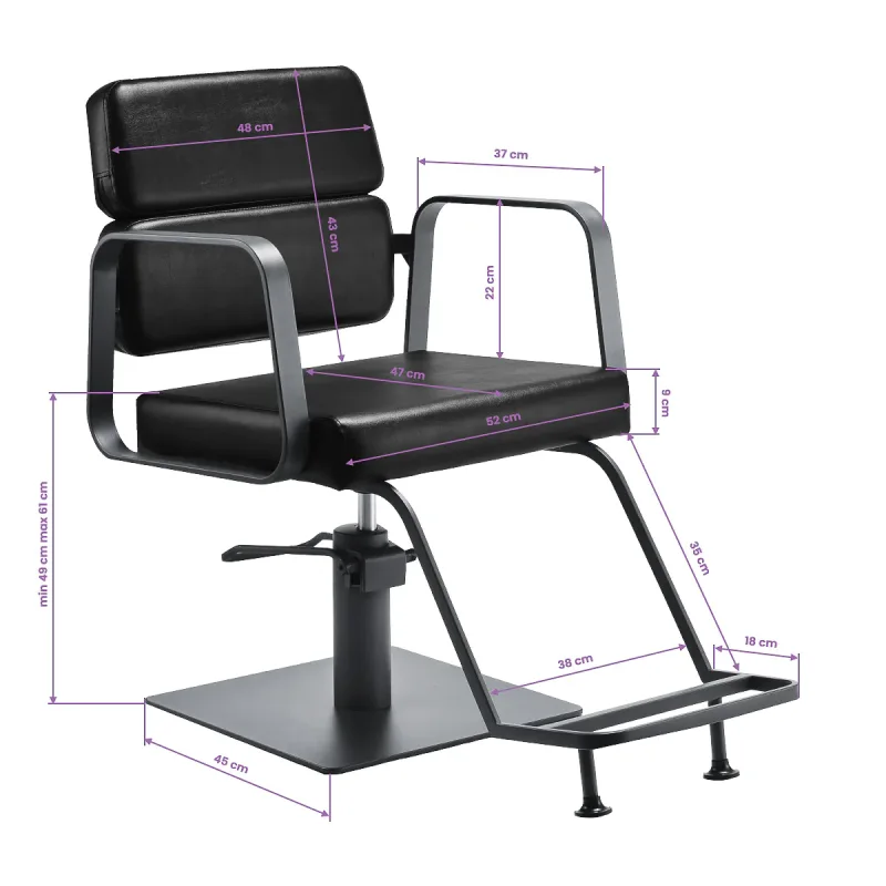 Coiffeur Friseur-stuhl Portas schwarz-graues Gestell