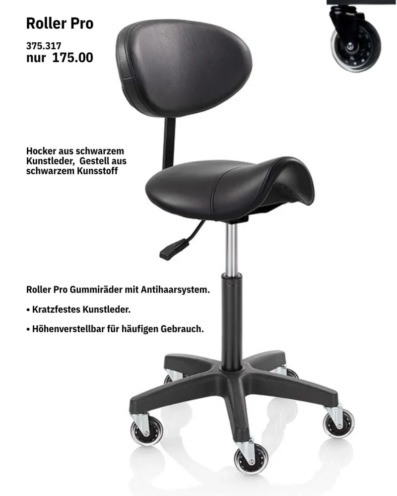 Roller Pro Professioneller Arbeitshocker – Maximaler Komfort & Haarfreie Mobilität