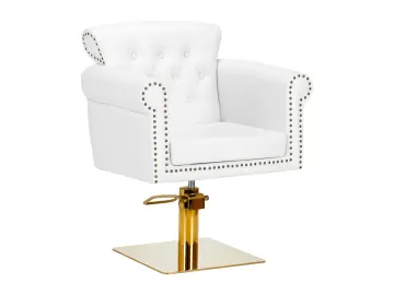 Friseurstuhl Berlin weiß-gold