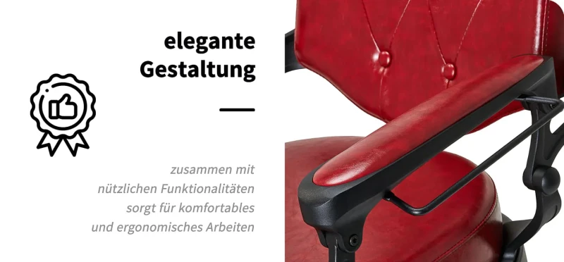 Barberstuhl El-Presidente altes Leder rot