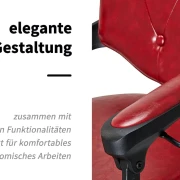 Barberstuhl El-Presidente altes Leder rot