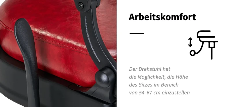 Barberstuhl El-Presidente altes Leder rot