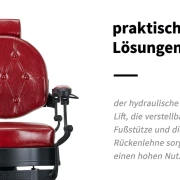 Barberstuhl El-Presidente altes Leder rot