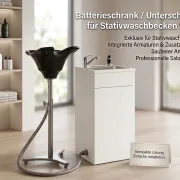 Batterieschrank mit Armatur & Becken – kompatibel mit Stativwaschbecken
