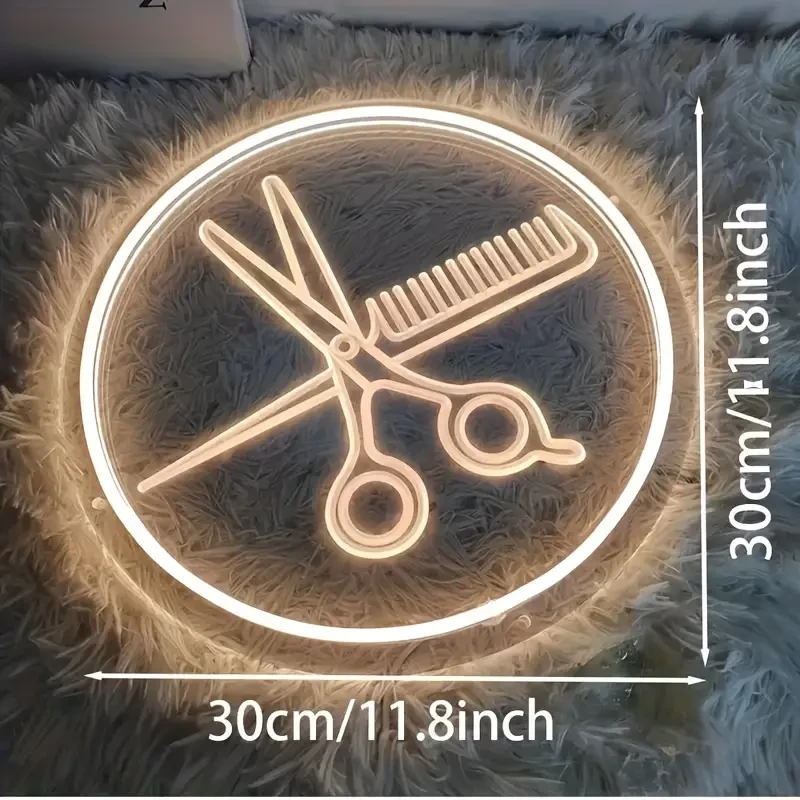 Coiffeur-Friseursalon Neon Schild