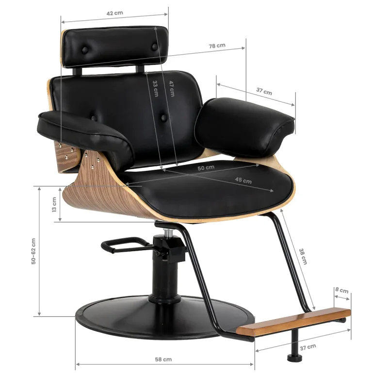 Coiffeur Friseur  Stuhl Florena schwarz