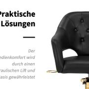 Coiffeur Stuhl Perma Gold Schwarz