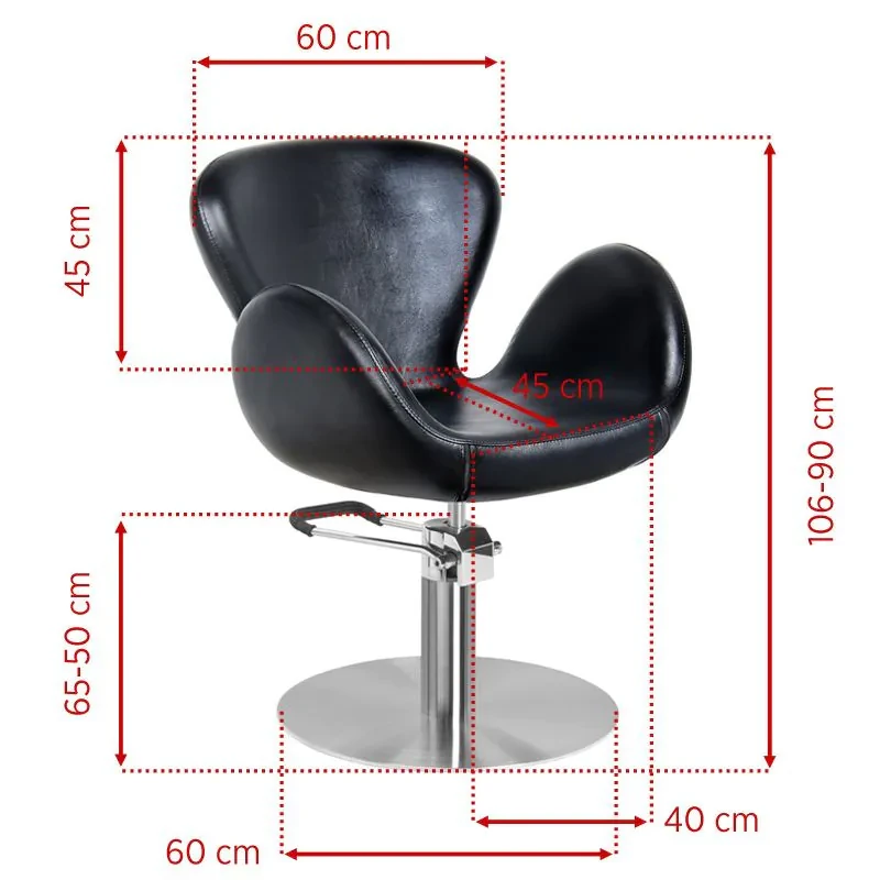 Coiffeurstuhl Round schwarz