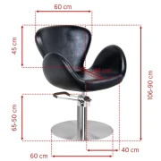 Coiffeurstuhl Round schwarz