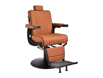 Herren- Barber Stuhl Lars, Braun mit schwarzem Gestell ohne Naht hinten