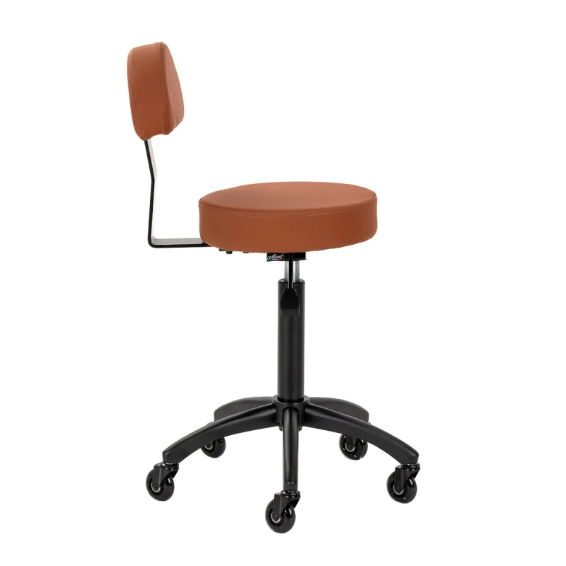 Rollhocker DORA – Mobil & ergonomisch für Salon, Studio & Praxis- Braun