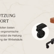 Rollhocker DORA – Mobil & ergonomisch für Salon, Studio & Praxis- Braun