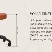 Rollhocker DORA – Mobil & ergonomisch für Salon, Studio & Praxis- Braun