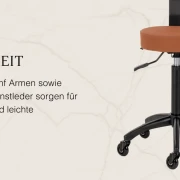 Rollhocker DORA – Mobil & ergonomisch für Salon, Studio & Praxis- Braun