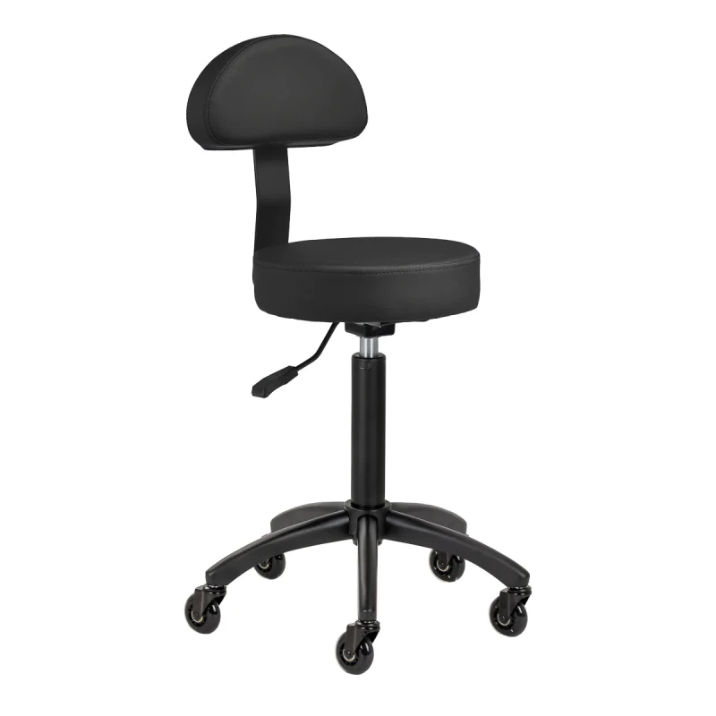 Rollhocker DORA – Mobil & ergonomisch für Salon, Studio & Praxis- SCHWARZ