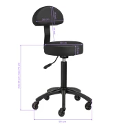 Rollhocker DORA – Mobil & ergonomisch für Salon, Studio & Praxis- SCHWARZ