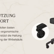 Rollhocker DORA – Mobil & ergonomisch für Salon, Studio & Praxis- SCHWARZ