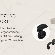 Rollhocker DORA – Mobil & ergonomisch für Salon, Studio & Praxis- GRAU
