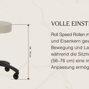 Rollhocker DORA – Mobil & ergonomisch für Salon, Studio & Praxis- GRAU